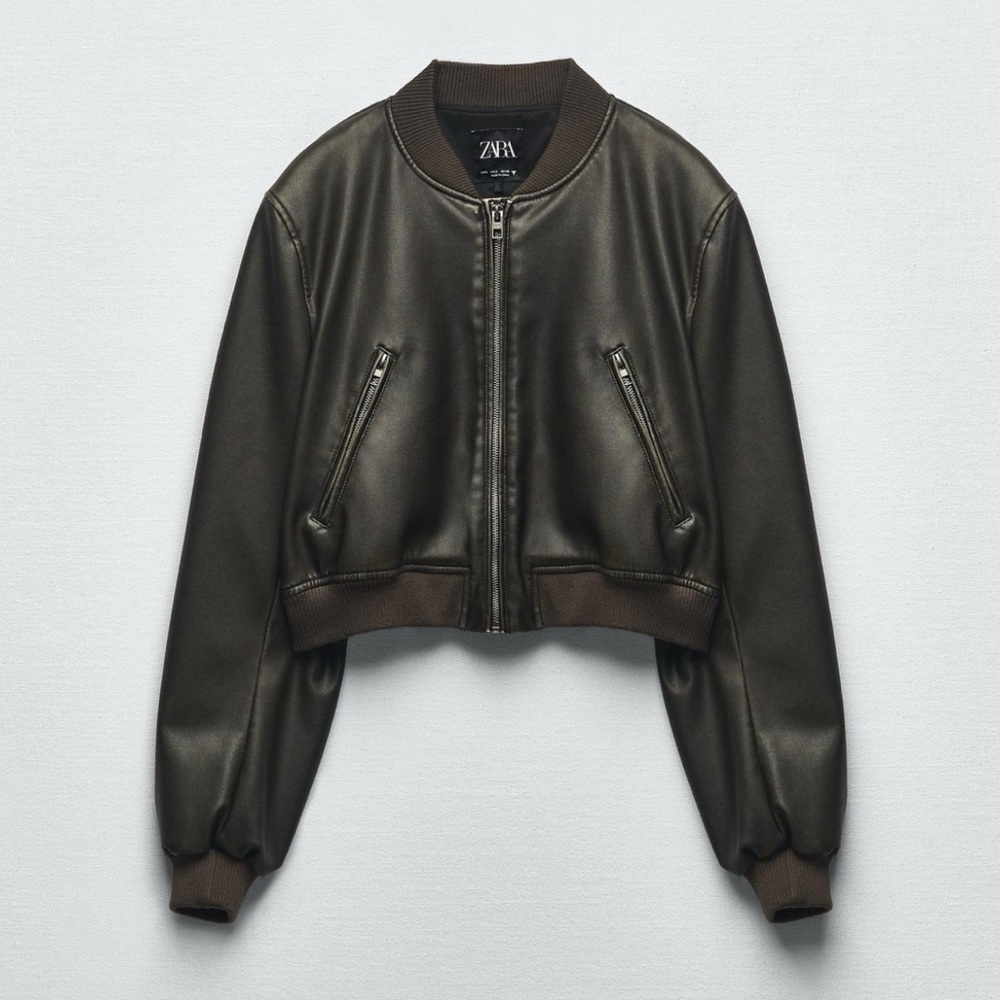Zara Faux Leather Bomber